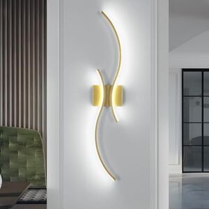Comely Muurlamp LED Binnen Modern, 27W 3075LM Creatief Ontwerp Wandlamp Binnen, Gouden Muurlamp Koud Wit 6500K voor Slaapkamer Gang Woonkamer Trap, 80CM Comely Muurlamp LED Binnen Modern, 27W 3075LM Creatief Ontwerp Wandlamp Binnen, Gouden Muurlamp Koud Wit 6500K voor Slaapkamer Gang Woonkamer Trap, 80CM