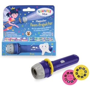 TRENDHAUS 965110 Zahnfee Mia magische feeënprojector, zaklamp met 2 beeldschijven, projecteert 16 afbeeldingen passend bij een tandenfee geschiedenis TRENDHAUS 965110 Zahnfee Mia magische feeënprojector, zaklamp met 2 beeldschijven, projecteert 16 afbeeldingen passend bij een tandenfee geschiedenis