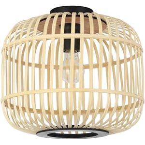 Eglo Hanoi Plafondlamp, boho, woonkamerlamp plafond van staal in zwart, hout in naturel, lamp met E27-fitting, Ø 45 cm Eglo Hanoi Plafondlamp, boho, woonkamerlamp plafond van staal in zwart, hout in naturel, lamp met E27-fitting, Ø 45 cm