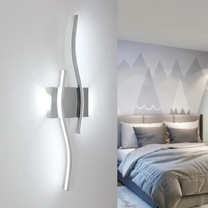 Comely LED Muurlamp Binnen, 20W Chroom Modern Design Muurlamp, LED Muurverlichting 6500K Koud Wit voor Slaapkamer, Woonkamer, Trap, Hal Comely LED Muurlamp Binnen, 20W Chroom Modern Design Muurlamp, LED Muurverlichting 6500K Koud Wit voor Slaapkamer, Woonkamer, Trap, Hal