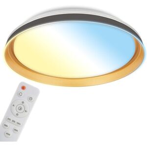 Briloner Led-plafondlamp met afstandsbediening, CCT, nachtlampje, timer, kroonluchter, woonkamer, kroonluchter, slaapkamer, plafondlamp, keuken, 51 x 7,5 cm, zwart-goud Briloner Led-plafondlamp met afstandsbediening, CCT, nachtlampje, timer, kroonluchter, woonkamer, kroonluchter, slaapkamer, plafondlamp, keuken, 51 x 7,5 cm, zwart-goud