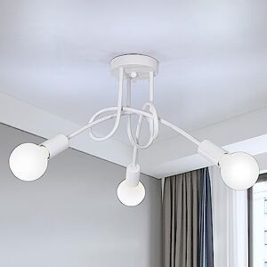 Toolight Toollight Plafondlamp E27, 3-Flame Woonkamerlamp, Plafondlamp Metaal voor Slaapkamer Woonkamer Eetkamer Hal, Wit, Ø40cm (Lampen niet inbegrepen) Toolight Toollight Plafondlamp E27, 3-Flame Woonkamerlamp, Plafondlamp Metaal voor Slaapkamer Woonkamer Eetkamer Hal, Wit, Ø40cm (Lampen niet inbegrepen)