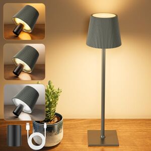 YICAIZI Led-tafellamp, draadloze batterij, tafellampen met flessensluiting, traploos dimbaar, oplaadbaar, tafellamp met 3 kleurtemperaturen, voor buiten, woonkamer, slaapkamer, nachtkastje, grijs YICAIZI Led-tafellamp, draadloze batterij, tafellampen met flessensluiting, traploos dimbaar, oplaadbaar, tafellamp met 3 kleurtemperaturen, voor buiten, woonkamer, slaapkamer, nachtkastje, grijs
