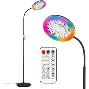 Briloner LED staande ventilator met verlichting, afstandsbediening, RGBIC, CCT dimbaar en oscillerend, vloerlamp met ventilator voor woonkamer, ventilator lamp, 28 x 185 cm, Zwart Briloner LED staande ventilator met verlichting, afstandsbediening, RGBIC, CCT dimbaar en oscillerend, vloerlamp met ventilator voor woonkamer, ventilator lamp, 28 x 185 cm, Zwart