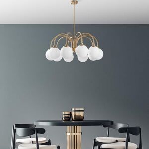Opviq Elegant gouden kroonluchter, metalen behuizing, 75 cm diameter, 60-80 cm hoogte, 10 x E27-fitting, IP20, perfect voor woonkamer en eetruimtes, stijlvol design Opviq Elegant gouden kroonluchter, metalen behuizing, 75 cm diameter, 60-80 cm hoogte, 10 x E27-fitting, IP20, perfect voor woonkamer en eetruimtes, stijlvol design