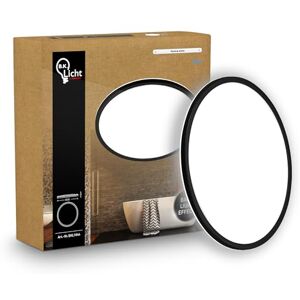 B.K.Licht LED Paneel plat met indirecte verlichting, neutraal wit licht, IP44 spatwaterdicht, plafondlamp, badkamerlamp, lampen plafond voor woon- en keukenruimtes, 29 x 3 cm, zwart B.K.Licht LED Paneel plat met indirecte verlichting, neutraal wit licht, IP44 spatwaterdicht, plafondlamp, badkamerlamp, lampen plafond voor woon- en keukenruimtes, 29 x 3 cm, zwart