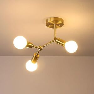 Comely Gouden Sputnik Kroonluchter Plafonnier, 3-Lichts E27 Fitting Moderne Kroonluchter, Plafondverlichting voor Slaapkamer, Keuken, Gang, Eetkamer Comely Gouden Sputnik Kroonluchter Plafonnier, 3-Lichts E27 Fitting Moderne Kroonluchter, Plafondverlichting voor Slaapkamer, Keuken, Gang, Eetkamer