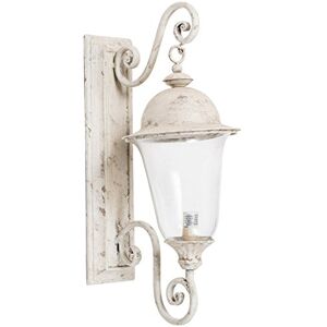Biscottini Klassieke woonkamerkroonluchter L28,5 x PR20,5 x H54,5 vintage plafondlamp buitenlamp vintage kroonluchter van ijzer in antiek wit Biscottini Klassieke woonkamerkroonluchter L28,5 x PR20,5 x H54,5 vintage plafondlamp buitenlamp vintage kroonluchter van ijzer in antiek wit