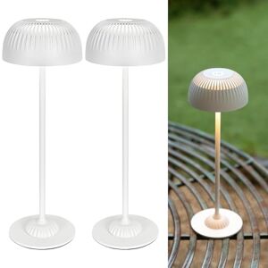 LuminexDesigns Set van 2 draadloze tafellampen in wit, dimbaar, stijlvol voor woonkamer of vensterbank LuminexDesigns Set van 2 draadloze tafellampen in wit, dimbaar, stijlvol voor woonkamer of vensterbank