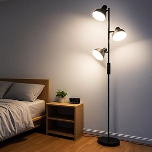 LuminexDesigns Staande lamp woonkamer 36W 2800LM vloerlamp led dimbaar met afstandsbediening & aanraking 2700K-6500K, 3-licht leeslamp moderne staande lamp LuminexDesigns Staande lamp woonkamer 36W 2800LM vloerlamp led dimbaar met afstandsbediening & aanraking 2700K-6500K, 3-licht leeslamp moderne staande lamp