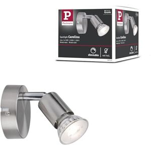Paulmann 66743 spreidlicht Carolina spot zonder lichtbron plafondlamp max. 1x10 watt nikkel mat metaal GU10 Paulmann 66743 spreidlicht Carolina spot zonder lichtbron plafondlamp max. 1x10 watt nikkel mat metaal GU10