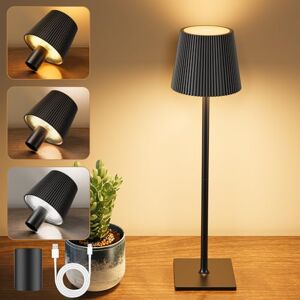 YICAIZI Led-tafellamp, draadloze batterij, tafellampen met flessensluiting, traploos dimbaar, oplaadbaar, tafellamp met 3 kleurtemperaturen, voor buiten, woonkamer, slaapkamer, nachtkastje, koolzwart YICAIZI Led-tafellamp, draadloze batterij, tafellampen met flessensluiting, traploos dimbaar, oplaadbaar, tafellamp met 3 kleurtemperaturen, voor buiten, woonkamer, slaapkamer, nachtkastje, koolzwart