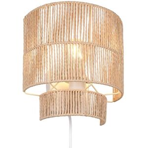 RL LIVE YOUR LIGHT Reality Leuchten Wandlamp Satna R20071026, metaal wit, scherm papiergaren bruin, excl. 1x E27 RL LIVE YOUR LIGHT Reality Leuchten Wandlamp Satna R20071026, metaal wit, scherm papiergaren bruin, excl. 1x E27