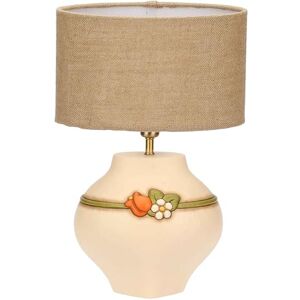THUN Lamp met middelgrote keramische bloemen, lampenkap van vuurvast katoen en polyester, lampenkap van gelakt ijzer, collectie Country Bloom, 22,1 x 17,1 x 20,9 cm THUN Lamp met middelgrote keramische bloemen, lampenkap van vuurvast katoen en polyester, lampenkap van gelakt ijzer, collectie Country Bloom, 22,1 x 17,1 x 20,9 cm
