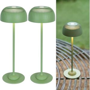 LuminexDesigns Set van 2 groene accu-tafellampen, modern design, perfect voor hal of leesstoel LuminexDesigns Set van 2 groene accu-tafellampen, modern design, perfect voor hal of leesstoel