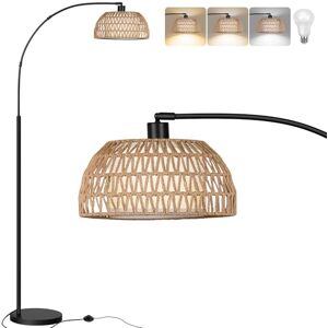 Rottogoon Vloerlamp met boog, rotan, voor woonkamer, 3 kleurtemperaturen, dimbaar, 9 W, led, met voetschakelaar, boho, landhuisstijl, staande lamp voor slaapkamer, kantoor, incl. lamp, zwart Rottogoon Vloerlamp met boog, rotan, voor woonkamer, 3 kleurtemperaturen, dimbaar, 9 W, led, met voetschakelaar, boho, landhuisstijl, staande lamp voor slaapkamer, kantoor, incl. lamp, zwart