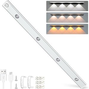 Alyvisun LED Oplaadbare Kastlamp 60 cm met Bewegingssensor Magnetische Installatie, 3 Lichtkleuren en Instelbare Helderheid voor Kast, Hal, Trap, Keuken Alyvisun LED Oplaadbare Kastlamp 60 cm met Bewegingssensor Magnetische Installatie, 3 Lichtkleuren en Instelbare Helderheid voor Kast, Hal, Trap, Keuken