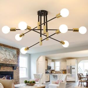 Toolight Comely Industrieel Plafonnier 8-Lichts, 90cm Vintage Sputnik Kroonluchter E27, Zwart met Goud Industrieel Woonkamerplafond, Plafondlamp voor Woonkamer Slaapkamer Eetkamer Keuken (Excl. lampen) Toolight Comely Industrieel Plafonnier 8-Lichts, 90cm Vintage Sputnik Kroonluchter E27, Zwart met Goud Industrieel Woonkamerplafond, Plafondlamp voor Woonkamer Slaapkamer Eetkamer Keuken (Excl. lampen)