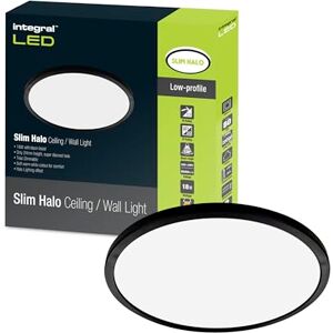 Integral Halo Led-plafondlamp, 18 W, 1500 lm, dimbaar, diameter 291 mm, modern rond design en zwarte rand, ideaal voor slaapkamer, keuken, woonkamer, werkkamer en hal Integral Halo Led-plafondlamp, 18 W, 1500 lm, dimbaar, diameter 291 mm, modern rond design en zwarte rand, ideaal voor slaapkamer, keuken, woonkamer, werkkamer en hal