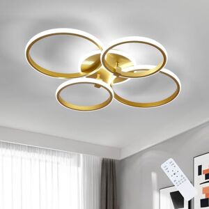 Comely LED Woonkamerlamp Dimbaar, 39W Moderne Plafondlamp met Afstandsbediening 3000K-6500K, 4 Ringen Rond Plafondlamp voor Slaapkamer Eetkamer, Goud Comely LED Woonkamerlamp Dimbaar, 39W Moderne Plafondlamp met Afstandsbediening 3000K-6500K, 4 Ringen Rond Plafondlamp voor Slaapkamer Eetkamer, Goud