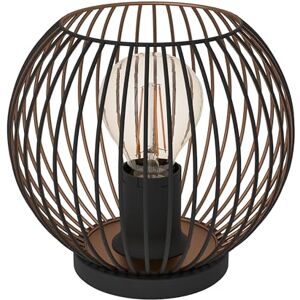 Eglo Almanzora Tafellamp, rond bedlampje, tafellamp voor woonkamer en slaapkamer, metaal in zwart en koper, lamp met E27-fitting, Ø 20 cm Eglo Almanzora Tafellamp, rond bedlampje, tafellamp voor woonkamer en slaapkamer, metaal in zwart en koper, lamp met E27-fitting, Ø 20 cm
