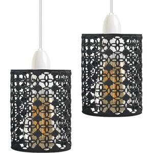LEDSone Metalen kooi in industriële stijl, gemakkelijk te passen, draadkooi, lampenkap voor binnen, hanglampen, lampenkap voor eetkamer, slaapkamer, loft, hal (zwart A-2 stuks) LEDSone Metalen kooi in industriële stijl, gemakkelijk te passen, draadkooi, lampenkap voor binnen, hanglampen, lampenkap voor eetkamer, slaapkamer, loft, hal (zwart A-2 stuks)