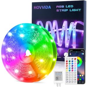 HOVVIDA Ledstrip, RGB 5050 ledstrip, app en afstandsbediening, muziekmodus, timing-modus, led voor kamer, woonkamer, keuken, slaapkamer, bar, feest (RGB, 15M) HOVVIDA Ledstrip, RGB 5050 ledstrip, app en afstandsbediening, muziekmodus, timing-modus, led voor kamer, woonkamer, keuken, slaapkamer, bar, feest (RGB, 15M)