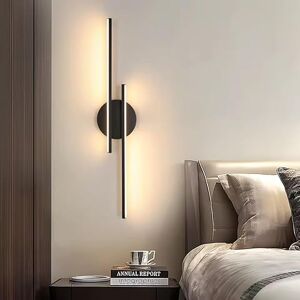 Comely 24W Indoor LED Wall Light 2700LM, Warm White 3000K zwarte wandlamp, lange LED moderne acryl wandlamp voor slaapkamer woonkamer hal kantoor trap Comely 24W Indoor LED Wall Light 2700LM, Warm White 3000K zwarte wandlamp, lange LED moderne acryl wandlamp voor slaapkamer woonkamer hal kantoor trap