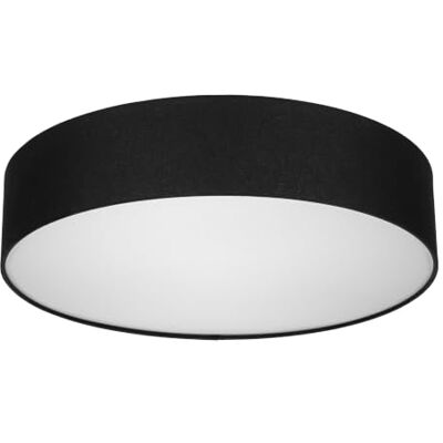 REV plafondlamp woonkamer 50cm, rond, met stoffen lampenkap, zwart Vintage-look zes E27 fitting ideaal voor de slaapkamer & keuken REV plafondlamp woonkamer 50cm, rond, met stoffen lampenkap, zwart Vintage-look zes E27 fitting ideaal voor de slaapkamer & keuken