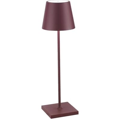 Zafferano , Poldina Pro Lamp, Oplaadbare Draadloze Tafellamp met Aanraakbediening, Ook Bruikbaar als Buitenshuis Lamp, Dimmer, 2200-3000 K, Hoogte 38 cm, Bordeaux Kleur Zafferano , Poldina Pro Lamp, Oplaadbare Draadloze Tafellamp met Aanraakbediening, Ook Bruikbaar als Buitenshuis Lamp, Dimmer, 2200-3000 K, Hoogte 38 cm, Bordeaux Kleur