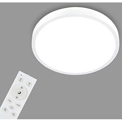 Briloner LED plafondlamp RGBW, LED plafondlamp dimbaar, kleurrijke lichtkleuren, neutraal wit, opbouwlamp, afstandsbediening, wit, Ø380x50 mm Briloner LED plafondlamp RGBW, LED plafondlamp dimbaar, kleurrijke lichtkleuren, neutraal wit, opbouwlamp, afstandsbediening, wit, Ø380x50 mm