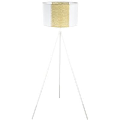 Eglo Tripod vloerlamp Arnhem, staande lamp vintage, boho, hygge driepoot staanlamp voor woonkamer van papier, zeewier en metaal in wit, natuur, trapschakelaar, E27 Eglo Tripod vloerlamp Arnhem, staande lamp vintage, boho, hygge driepoot staanlamp voor woonkamer van papier, zeewier en metaal in wit, natuur, trapschakelaar, E27