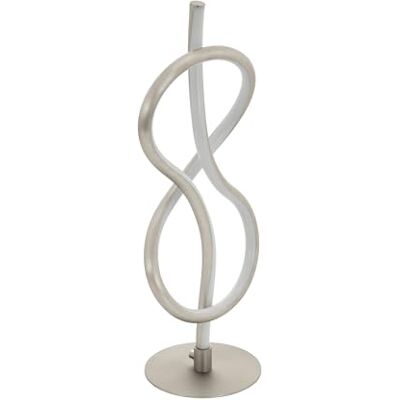 Eglo LED tafellamp Novafeltria, 1-lichts tafellamp, nachtlampje van staal aluminium en kunststof, woonkamerlamp in mat nikkel, wit, lamp met schakelaar Eglo LED tafellamp Novafeltria, 1-lichts tafellamp, nachtlampje van staal aluminium en kunststof, woonkamerlamp in mat nikkel, wit, lamp met schakelaar