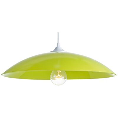 LUSSIOL Hanglamp Mondo Colors, glas, 75W, groen, ø 40 x H 12 cm LUSSIOL Hanglamp Mondo Colors, glas, 75W, groen, ø 40 x H 12 cm