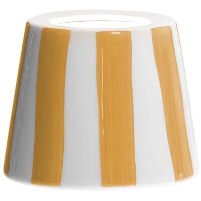 Zafferano , Poldina Kap, Handversierde Keramische Tafellamp Kap, Compatibel met Poldina Lampen, Gemaakt in Italië, Ø13 x 10 cm, Kleur Wit Gele Strepen Zafferano , Poldina Kap, Handversierde Keramische Tafellamp Kap, Compatibel met Poldina Lampen, Gemaakt in Italië, Ø13 x 10 cm, Kleur Wit Gele Strepen