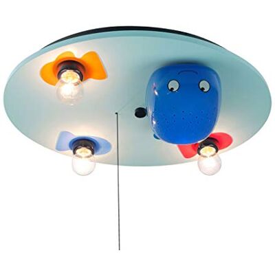 Niermann Standby Plafondlamp Walvis met LED-kleurwisselaar en sterrenprojector, lichtblauw 613 Niermann Standby Plafondlamp Walvis met LED-kleurwisselaar en sterrenprojector, lichtblauw 613