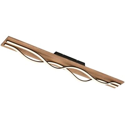 Briloner LED plafondlamp vintage met golfvorm, warm wit licht, houten basis, LED plafondlamp, lamp, woonkamerlamp, slaapkamerlamp, keukenlamp, plafondverlichting, 98 cm, zwart hout Briloner LED plafondlamp vintage met golfvorm, warm wit licht, houten basis, LED plafondlamp, lamp, woonkamerlamp, slaapkamerlamp, keukenlamp, plafondverlichting, 98 cm, zwart hout