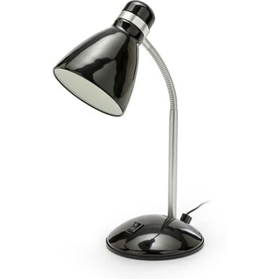 Velamp Bureaulamp met E27 fitting, geschikt voor LED, flexibele arm, inclusief snoer en schakelaar, voor kinderkamer, bureau of studeerkamer. Velamp Bureaulamp met E27 fitting, geschikt voor LED, flexibele arm, inclusief snoer en schakelaar, voor kinderkamer, bureau of studeerkamer.