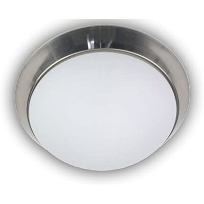 Niermann Standby Plafondlamp decoratieve ring nikkel, glas/metaal, opaal mat, 30 x 30 x 11 cm Niermann Standby Plafondlamp decoratieve ring nikkel, glas/metaal, opaal mat, 30 x 30 x 11 cm