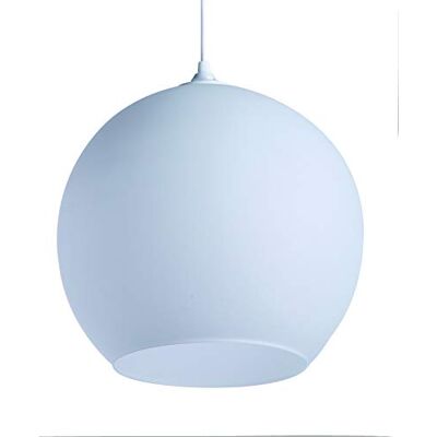 LUSSIOL Hanglamp Shadow glas mat wit Ø 30 x H 30 cm LUSSIOL Hanglamp Shadow glas mat wit Ø 30 x H 30 cm