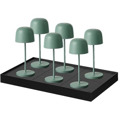Lumisky SOPHIA OLIVE Tafellamp, draadloos, led, warmwit, dimbaar, H28 cm, olijfgroen, met oplaadplaat, 6 stuks Lumisky SOPHIA OLIVE Tafellamp, draadloos, led, warmwit, dimbaar, H28 cm, olijfgroen, met oplaadplaat, 6 stuks