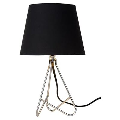 LUCIDE GITTA Tafellamp Diameter 17 cm 1xE14, Chroom, zwart, 81,5 x 81,5 x 19,5 cm LUCIDE GITTA Tafellamp Diameter 17 cm 1xE14, Chroom, zwart, 81,5 x 81,5 x 19,5 cm