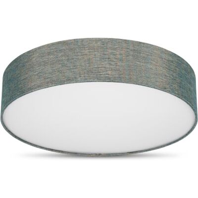 REV plafondlamp led 50cm, rond, met stoffen lampenkap, groen-goud Vintage-look zes E27 fitting ideaal voor de woonkamer & slaapkamer REV plafondlamp led 50cm, rond, met stoffen lampenkap, groen-goud Vintage-look zes E27 fitting ideaal voor de woonkamer & slaapkamer