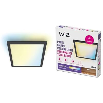 WiZ Plafondlamp Vierkant Warm- tot Koelwit Licht Slimme LED Verlichting 12W Zwart WiZ Plafondlamp Vierkant Warm- tot Koelwit Licht Slimme LED Verlichting 12W Zwart