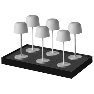 Lumisky SOPHIA GREY Tafellamp, draadloos, led, warmwit, dimbaar, H20 cm, grijs, met laadplaat, 6 stuks Lumisky SOPHIA GREY Tafellamp, draadloos, led, warmwit, dimbaar, H20 cm, grijs, met laadplaat, 6 stuks