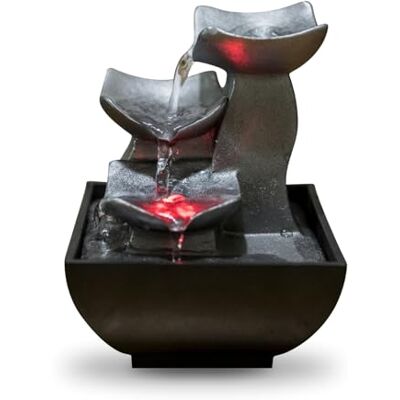 Zen Light ZenLight Boro Waterfall Zen Relaxing Room-fontein met gekleurd LED-licht Woonkamer, slaapkamer, kantoordecoratie Meditatie en ontspanning Tafelfontein met gesloten circuit H 18 cm Zen Light ZenLight Boro Waterfall Zen Relaxing Room-fontein met gekleurd LED-licht Woonkamer, slaapkamer, kantoordecoratie Meditatie en ontspanning Tafelfontein met gesloten circuit H 18 cm