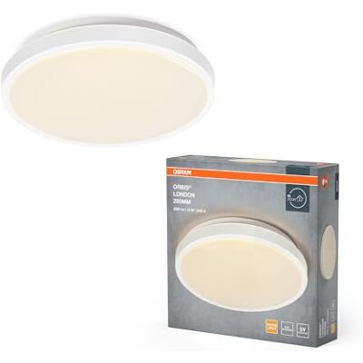OSRAM ORBIS LONDON LED plafondlamp 280mm, wit, 16W, 2000lm, warm witte lichtkleur, zeer homogene lichtverdeling, long life, niet vervangbare LED module, rond, IP20, 3000K. OSRAM ORBIS LONDON LED plafondlamp 280mm, wit, 16W, 2000lm, warm witte lichtkleur, zeer homogene lichtverdeling, long life, niet vervangbare LED module, rond, IP20, 3000K.