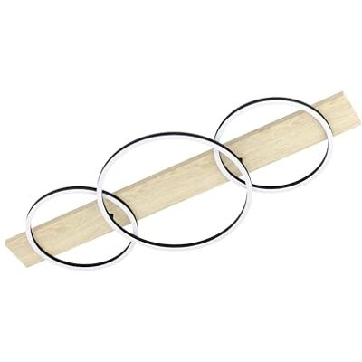 Eglo LED plafondlamp Boyal, 3-lichts plafondspot van hout, metaal Eglo LED plafondlamp Boyal, 3-lichts plafondspot van hout, metaal