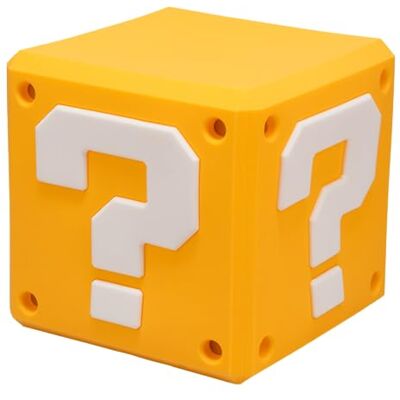 Paladone Super Mario Vraagblok SquishyGlo Light zacht siliconen nachtlampje, oplaadbare LED-lamp, officiële Nintendo-merchandise Paladone Super Mario Vraagblok SquishyGlo Light zacht siliconen nachtlampje, oplaadbare LED-lamp, officiële Nintendo-merchandise