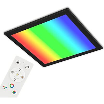 Briloner 7151-015 Ultravlakke plafondlamp RGB, plafondlamp CCT, LED-paneel, instelbare kleurtemperatuur, kleurverandering, dimbaar, afstandsbediening, zwart Briloner 7151-015 Ultravlakke plafondlamp RGB, plafondlamp CCT, LED-paneel, instelbare kleurtemperatuur, kleurverandering, dimbaar, afstandsbediening, zwart